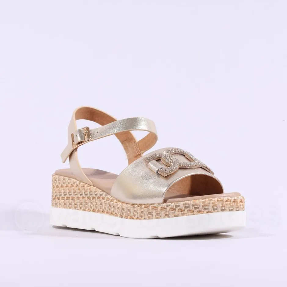 Women Repo Platform Espadrille Sandal - Gold