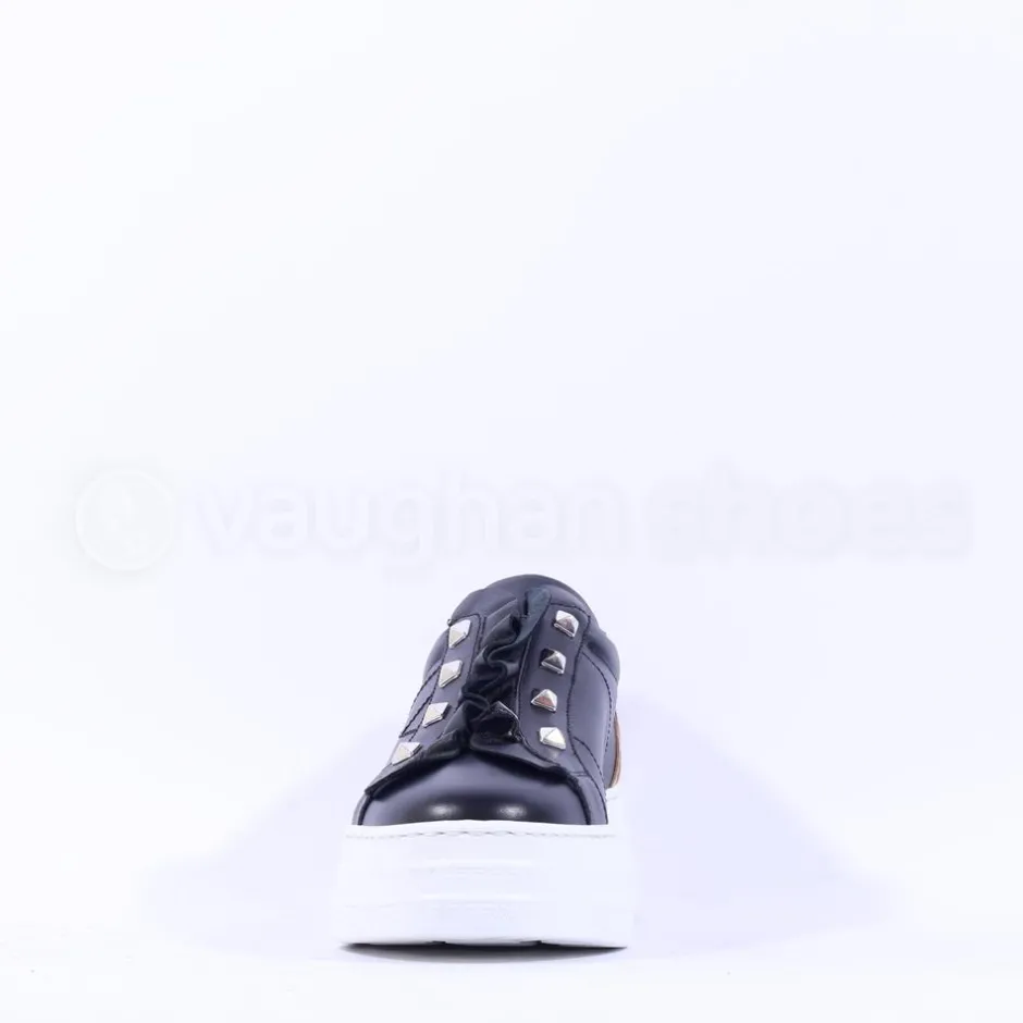 Women Marco Moreo Platform Frill Trainer - Black Leopard
