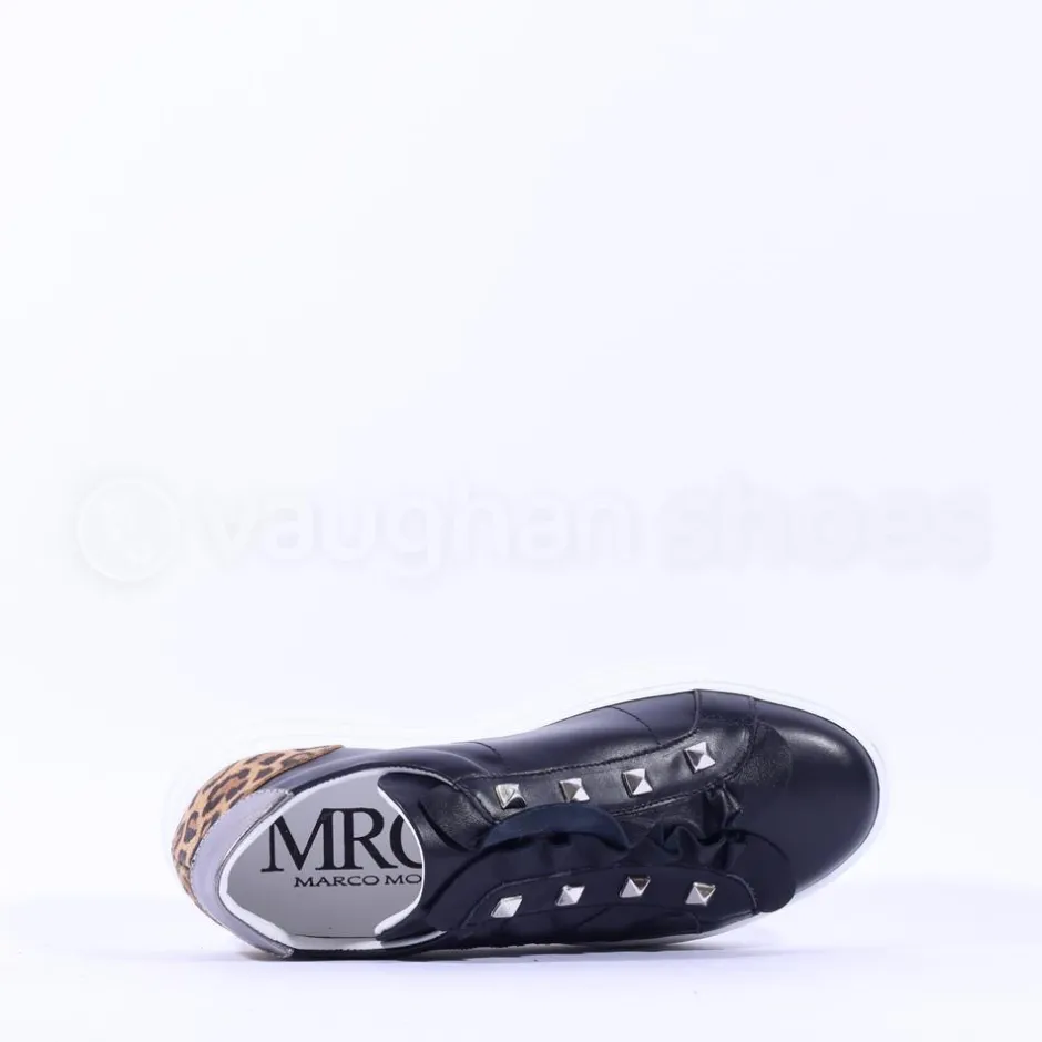 Women Marco Moreo Platform Frill Trainer - Black Leopard