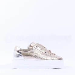 Women Marco Moreo Platform Frill Trainer - Gold Leather