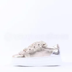 Women Marco Moreo Platform Frill Trainer - Gold Leather