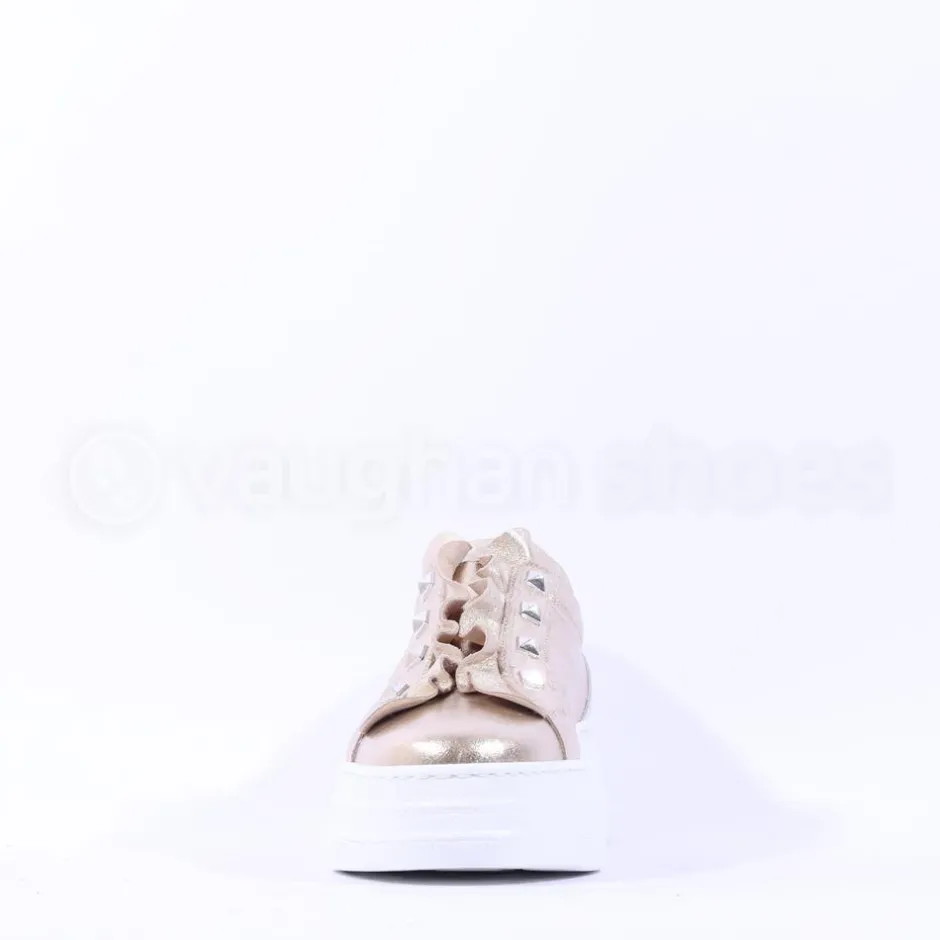 Women Marco Moreo Platform Frill Trainer - Gold Leather