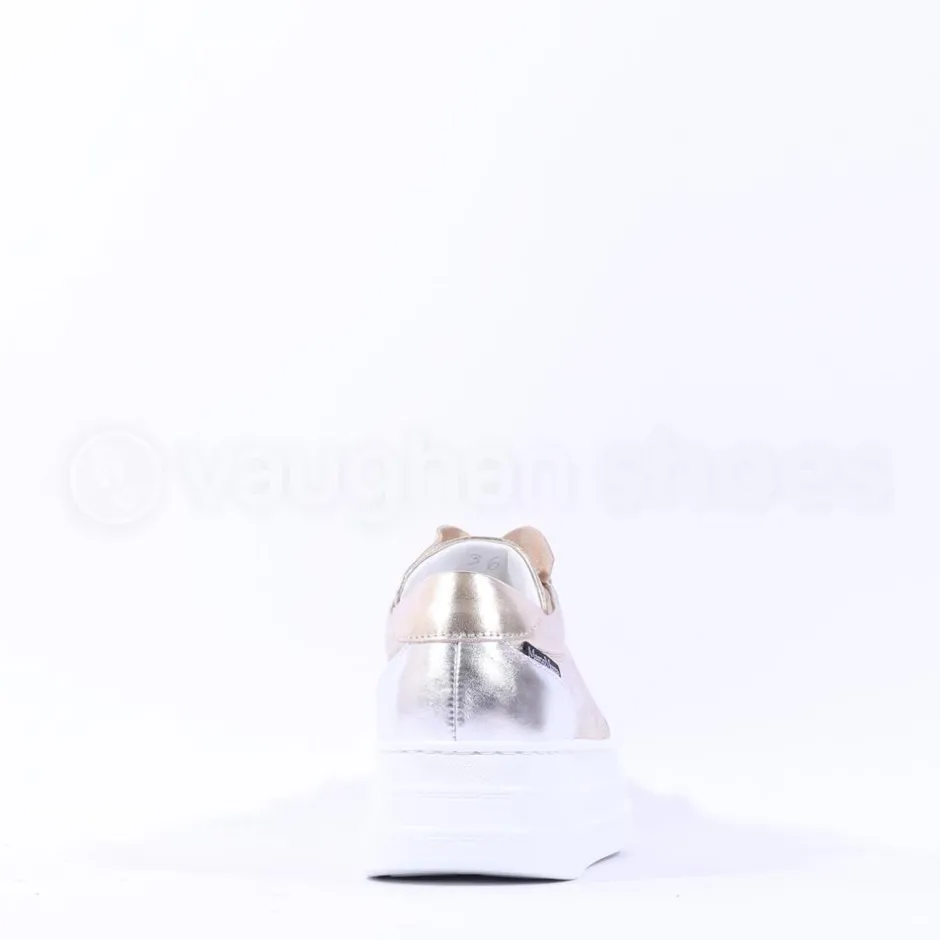 Women Marco Moreo Platform Frill Trainer - Gold Leather
