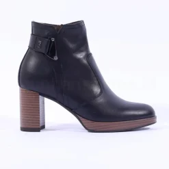 Women NeroGiardini Platform Heel Ankle Boot - Black Leather