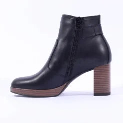 Women NeroGiardini Platform Heel Ankle Boot - Black Leather