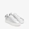 Women NeroGiardini Platform Laced Bow Trainer - Silver Leather