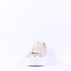 Women NeroGiardini Platform Laced Bow Trainer - Gold Leather