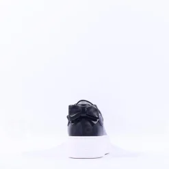 Women NeroGiardini Platform Laced Bow Trainer - Black Leather