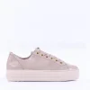Women Paul Green Platform Laced Eyelet Trainer - Beige Shimmer