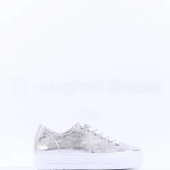 Women Paul Green Platform Laced Eyelet Trainer - Silver Shimmer