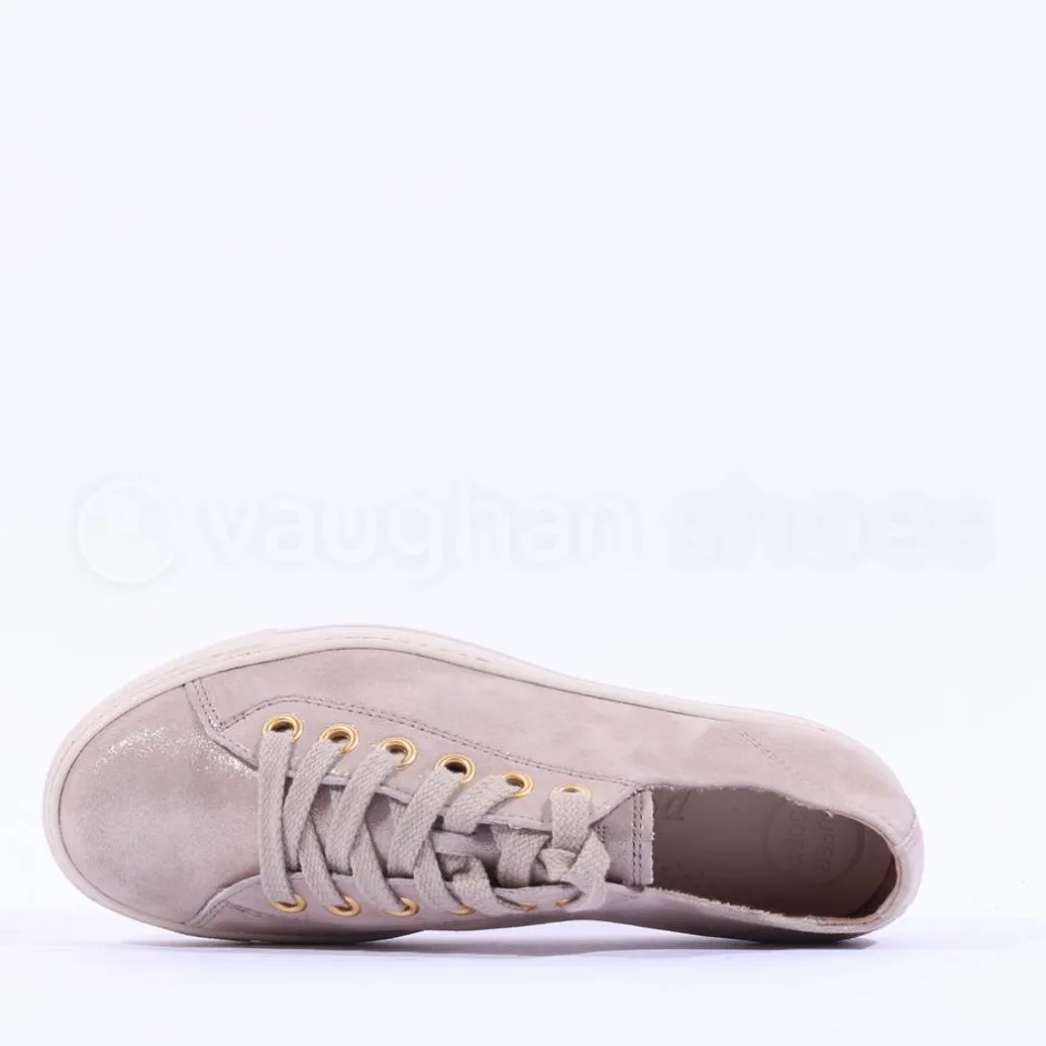 Women Paul Green Platform Laced Eyelet Trainer - Beige Shimmer