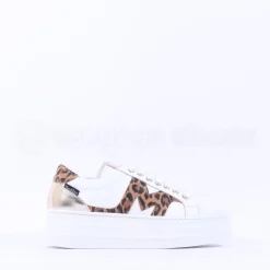 Women Marco Moreo Platform Laced M Trainer - White Leopard