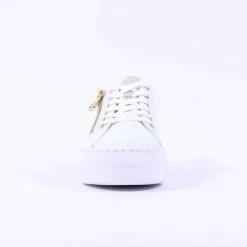 Women Rieker Platform Laced Trainer & Side Zip - White