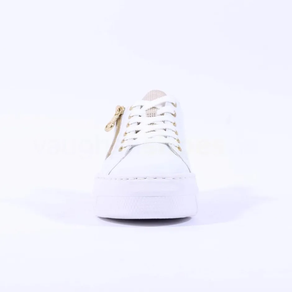 Women Rieker Platform Laced Trainer & Side Zip - White