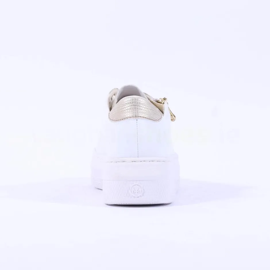 Women Rieker Platform Laced Trainer & Side Zip - White
