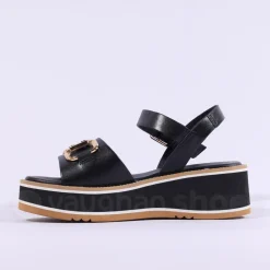 Women Repo Platform Sandwich Sole Sandal - Black