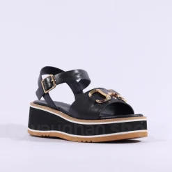 Women Repo Platform Sandwich Sole Sandal - Black