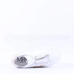 Women Marco Moreo Platform Slip On M Trainer - White Gold Leather