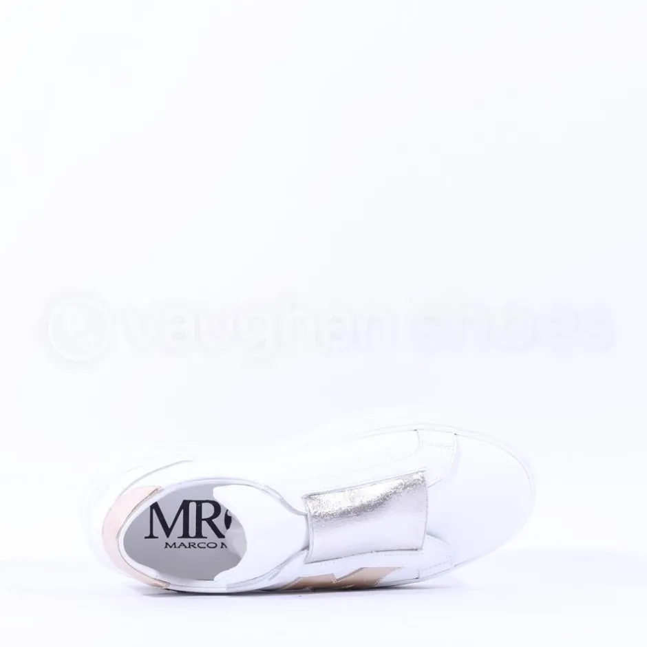 Women Marco Moreo Platform Slip On M Trainer - White Gold Leather