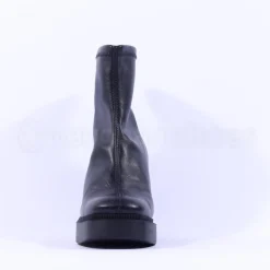 Women Miss Elastic Platform Sock Boot - Black Leather