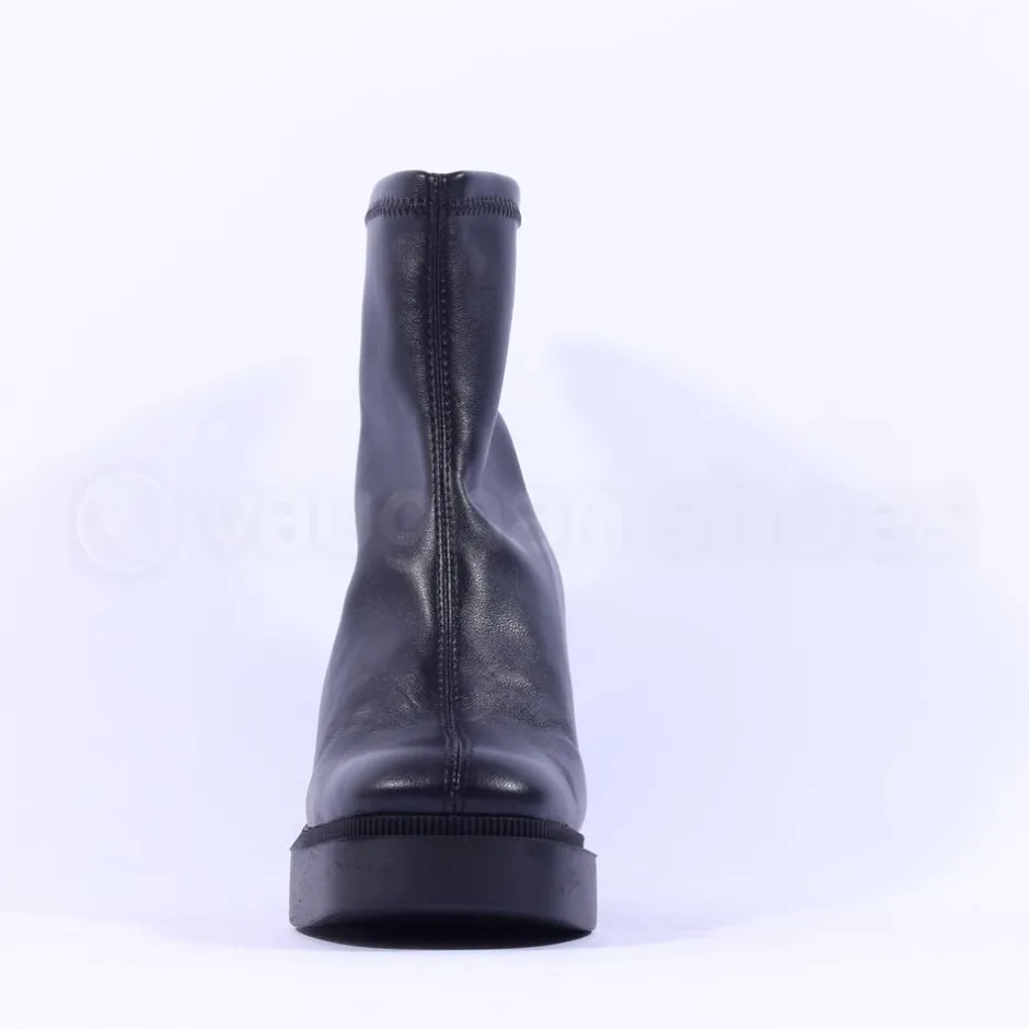 Women Miss Elastic Platform Sock Boot - Black Leather