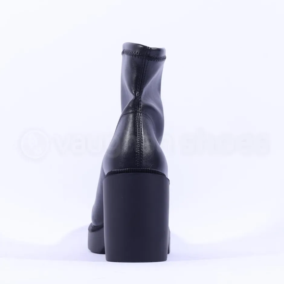 Women Miss Elastic Platform Sock Boot - Black Leather