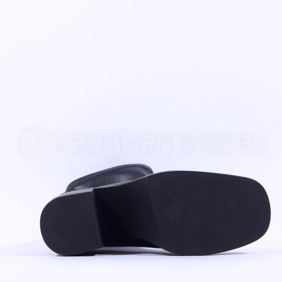 Women Miss Elastic Platform Sock Boot - Black Leather