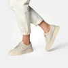 Women Paul Green Platform Soft Gumsole Trainer - Cream Leather