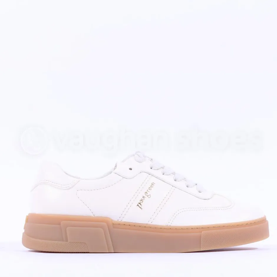 Women Paul Green Platform Soft Gumsole Trainer - White Tan