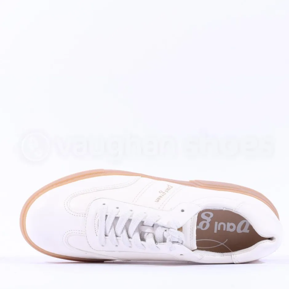 Women Paul Green Platform Soft Gumsole Trainer - White Tan