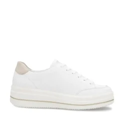 Women Remonte Platform Stripe Trainer - White Gold