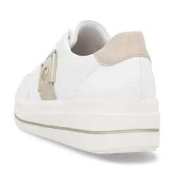 Women Remonte Platform Stripe Trainer - White Gold
