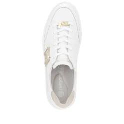 Women Remonte Platform Stripe Trainer - White Gold
