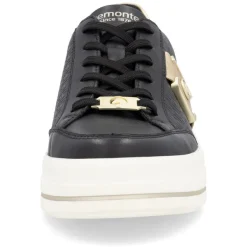 Women Remonte Platform Stripe Trainer - Black Gold
