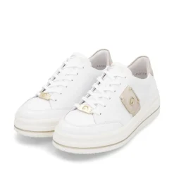 Women Remonte Platform Stripe Trainer - White Gold