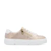Women Rieker Platform Trainer With Side Zip - Rose Metallic