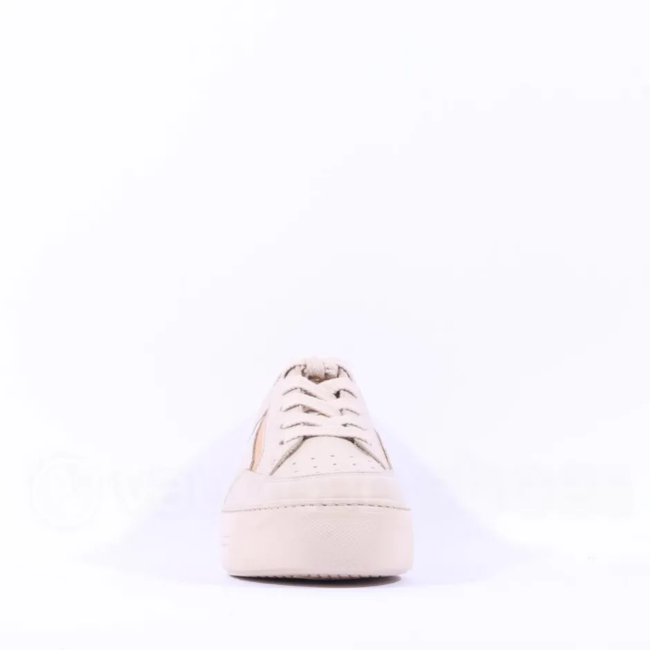Women Paul Green Platform Trim Trainer - Cream Gold