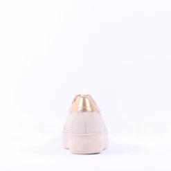 Women Paul Green Platform Trim Trainer - Cream Gold