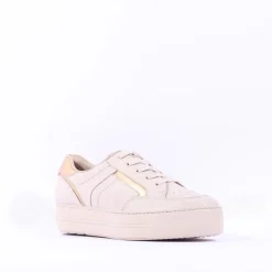 Women Paul Green Platform Trim Trainer - Cream Gold