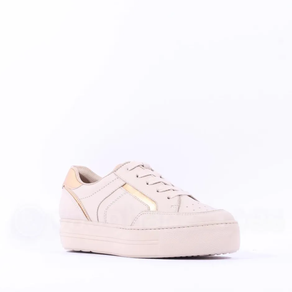 Women Paul Green Platform Trim Trainer - Cream Gold