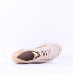 Women Paul Green Platform Trim Trainer - Cream Gold