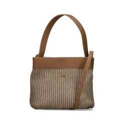 Rieker Pleated Shoulder Bag - Beige Tan
