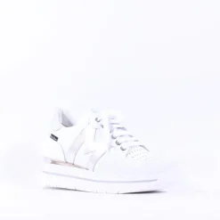 Women Marco Moreo Pompei Lace Platform Trainer - White Silver Leather