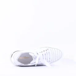 Women Marco Moreo Pompei Lace Platform Trainer - White Silver Leather