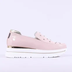 Women Marco Moreo Pompei Stud Platform Slip On - Pink Patent