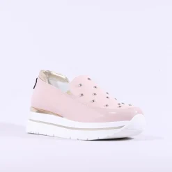 Women Marco Moreo Pompei Stud Platform Slip On - Pink Patent