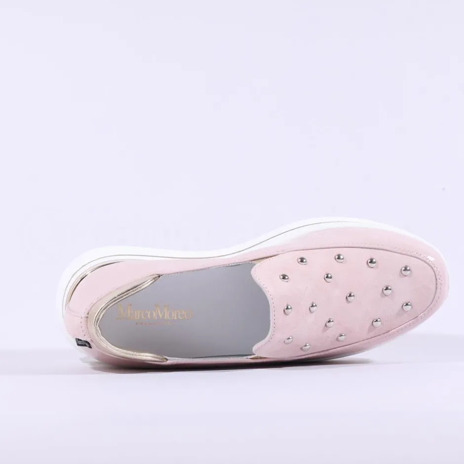 Women Marco Moreo Pompei Stud Platform Slip On - Pink Patent