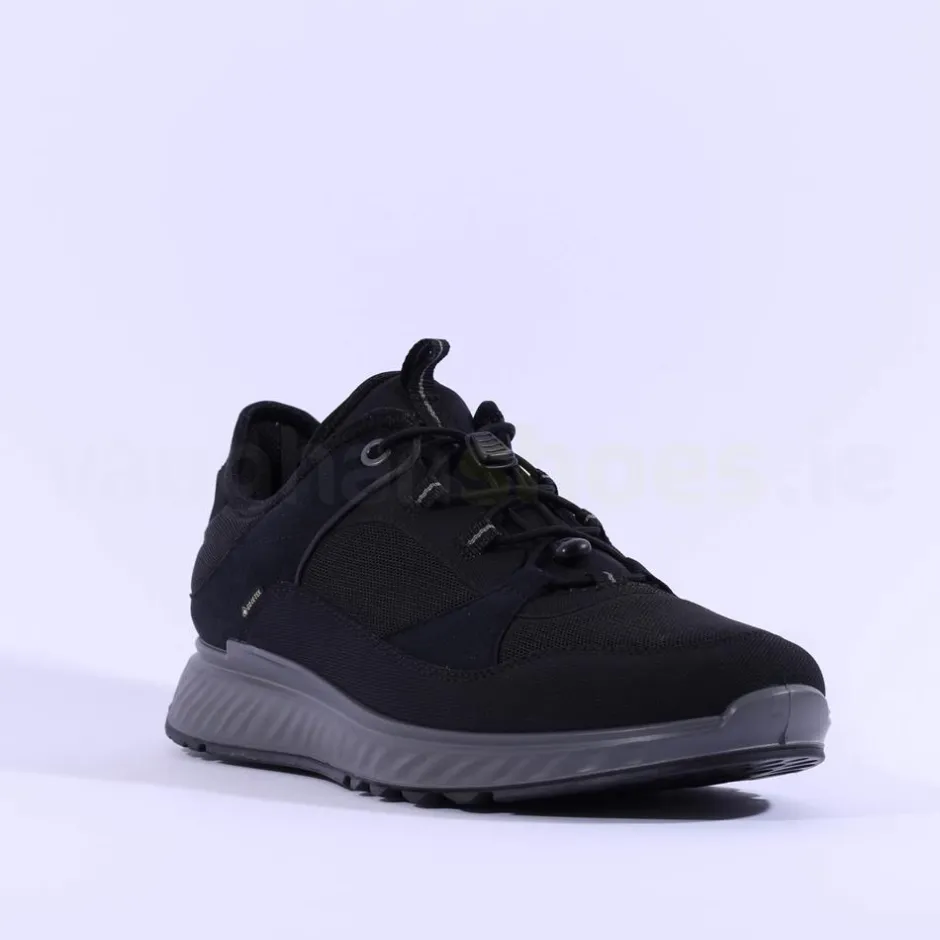 Ecco Men Pull String Goretex Exostride - Black Fabric