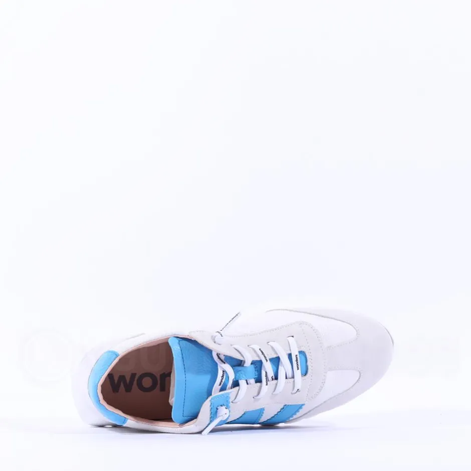 Women Wonders Racer 2 Tone Bungee Lace Trainer - White Blue