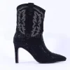 Women Una Healy Rainmaker Diamante Detail Boot - Black Sparkle